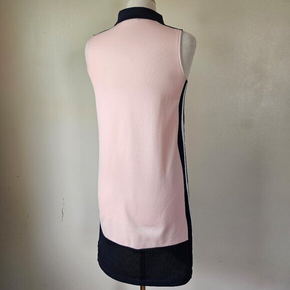 Adidas Trefoil Knit Dress "Icey Pink/Legend Ink" Colorblock Polo Tennis Golf S - Picture 5 of 7